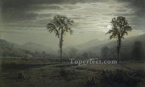 ラファイエット山の月明かり ニューハンプシャー州の風景 ウィリアム・トロスト・リチャーズ油絵